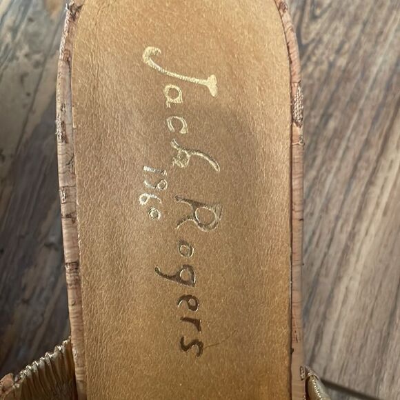 Jack Rogers Sloane Mid Wedge - Cork/Gold - Picture 3 of 6